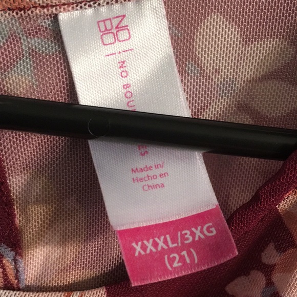 No Boundaries sheer floral print blouse sz XXL - Picture 3 of 4